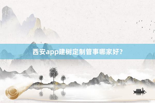 西安app建树定制管事哪家好?